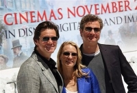 Jim Carrey, Robin Wright Penn y Colin Firth durante la promocion de "A Christmas Carol" hace algunos meses atrás